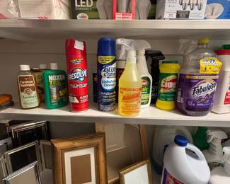 Cleaning supplies and frames
