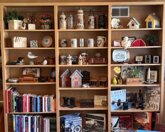Harley books, Classic car books, so many eclectic decorative accessories