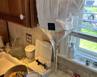 Large martini glass and Chefs hat
