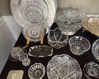 Chargers and cut glassware