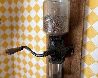 Vintage wall coffee grinder complete