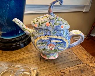 Pottery teapot