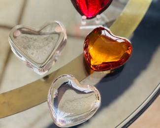 Baccarat puffy heart art glass signed