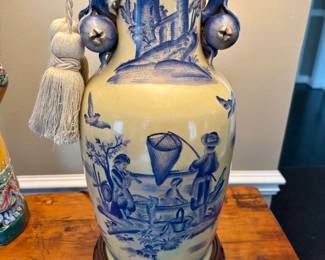 Beautiful lamp base with silk shade