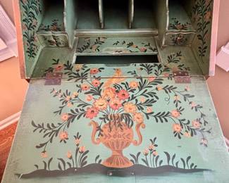 Painted inside of secretary cabinet