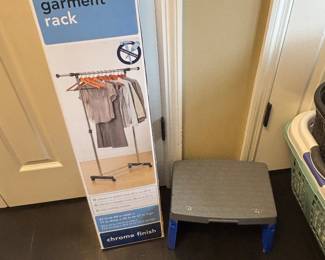 Laundry rack and step stool