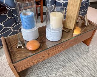 Pier one candle holders and coffee table