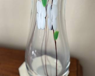 Glass vase signed