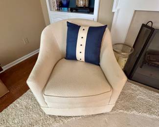 Club chair neutral in color