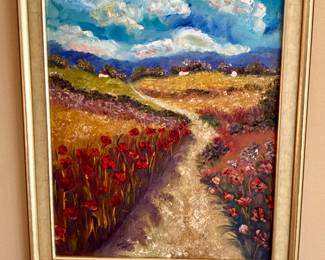 Framed wall art signed Sarah Kadlic