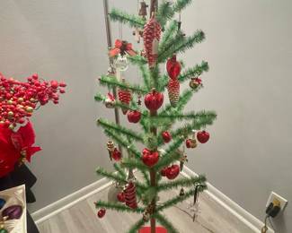 Holiday ornaments feather tree for display only