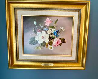 Flowers of Britain Jon Lancaster Circa 1960 oil replica