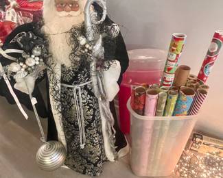Father Christmas and gift wrap