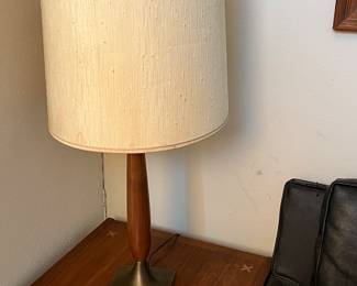 Vintage MCM -
Pair of Wood and Brass Lamps