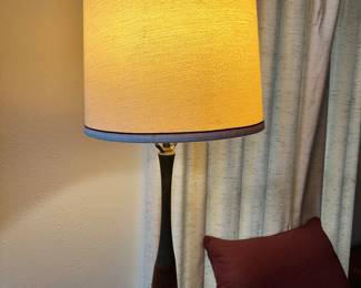 Vintage MCM Wood/Brass Lamp