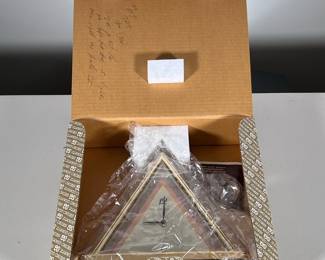 [NIB] Seiko Quartz Triangular Clock | Clock h. 7.5. - h. 10.5 x w. 12 x d. 3 in (box)
