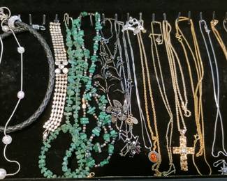 Costume necklaces and jadeite pieces