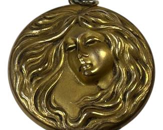 C Q R Gold Ornate Locket