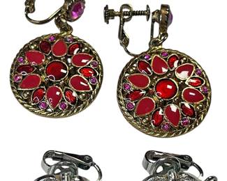 Silver Trifari Clip On Earrings More