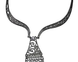 Judy Lee Silvertone Egyptian Revival Choker