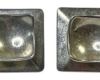 Vintage Mexican Silver Pierced Earrings
