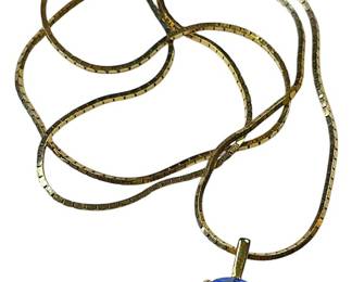 14K Italy Necklace w Blue Stone14K Italy