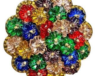 Vintage Miriam Haskell Bead Flower Brooch
