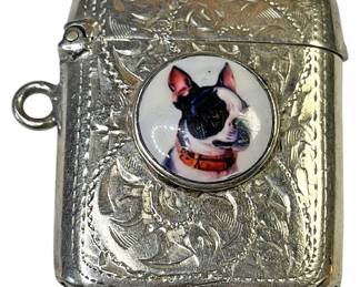Sterling Silver Lighter w Boston Terrier