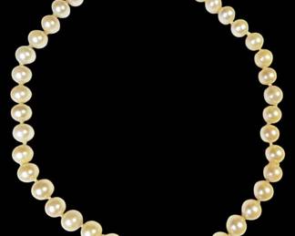 Pearl Bead Necklace w 14K Clasp
