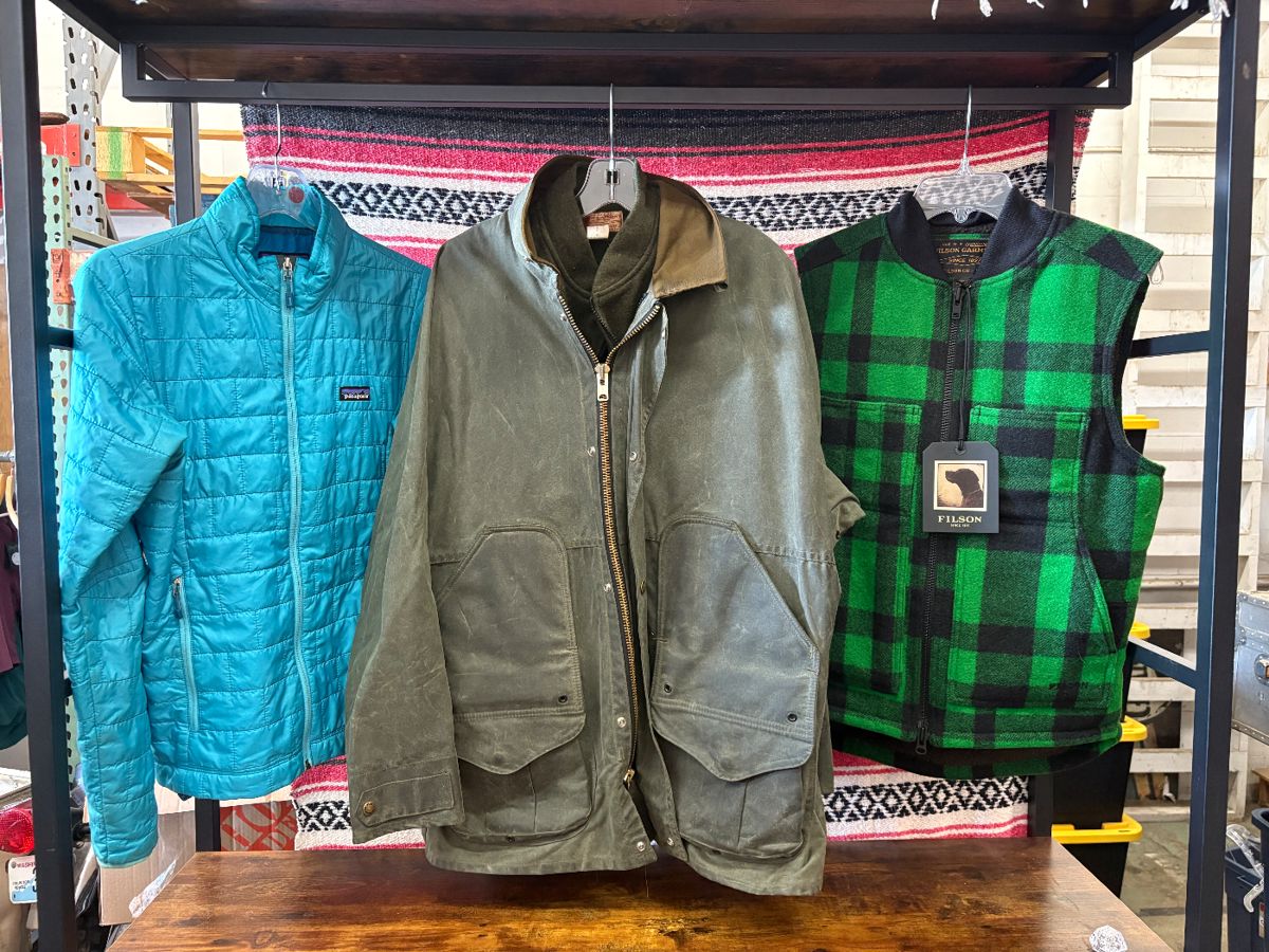 Some filson items available at the sale and a patagonia