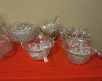 vintage punch bowls  LE smith , Indiana glass 
