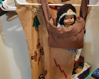 Indian girl costume and papoose  