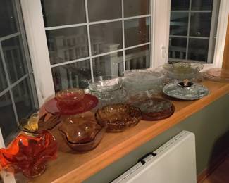 vintage Viking glass, vintage Amber glass, cut glass/crystal