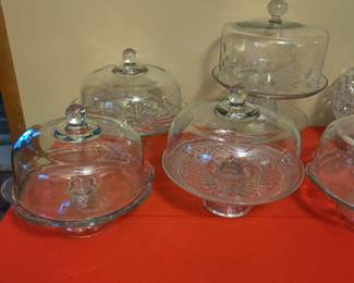 Cake pedestals and glass domes  