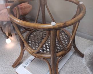 Ratan glass top table with 4 chairs