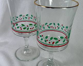 Arby's Christmas Collection Holly Berry wineglasses