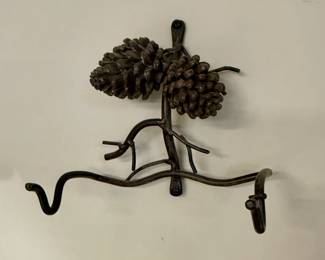 Cast iron pinecone wall hooks
