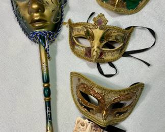 Ornate painted masks from Italy