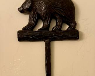 Cast iron bear wall hook