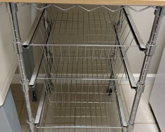 Metal basket pantry cart