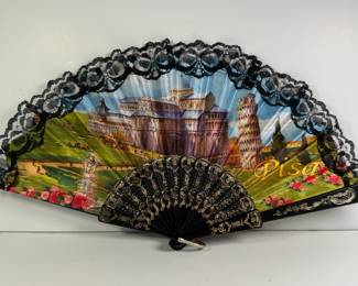 Ornate hand fan from Pisa, Italy