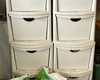 Plastic storage drawers