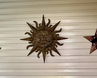 Metal moon, sun and star