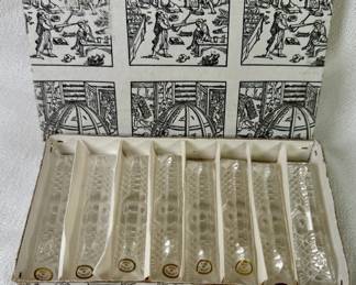 Vintage Kestarto crystal knife rest set from Hungary