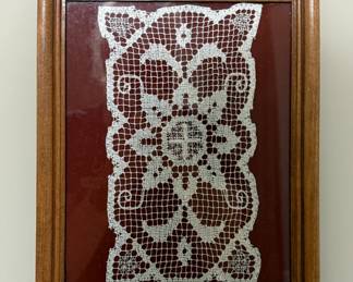 Framed crochet doilies