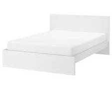 Full Sized Modern White Bed and Mattress