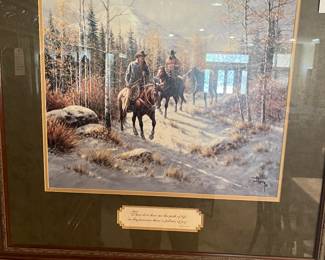 Signed western print