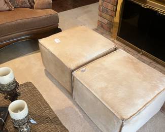 Cow hide  covered ottomans