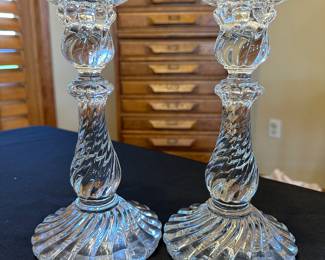 A PAIR of BACCARAT candlesticks 