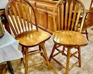 pair of swivel barstools